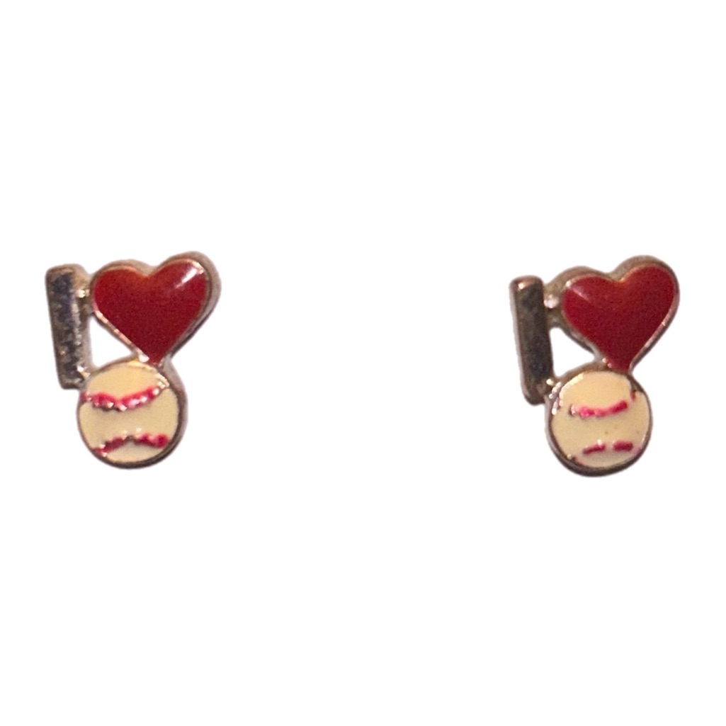Claires- I Love Baseball Earrings 10$